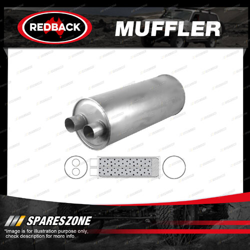 Redback Universal Truck Muffler - 9" Round 24" Long ID 3" In/Out Same End