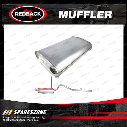 Redback Rear Muffler 11" x 6" Oval 20" Long Offset/Offset for Toyota LC75