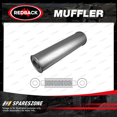 Redback Truck Muffler 10" Round 44" Long 5" In 7" Out S/Thru GP With Domed End