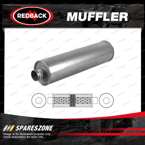 Redback Truck Muffler 9" Round 44" Long CC 500 Baffled Glass Packed Domed End