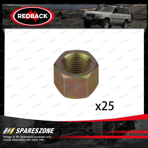25 pcs Redback Steel Nuts Thread 3/8" UNF Hex 14.3mm Length 11mm for Jaguar