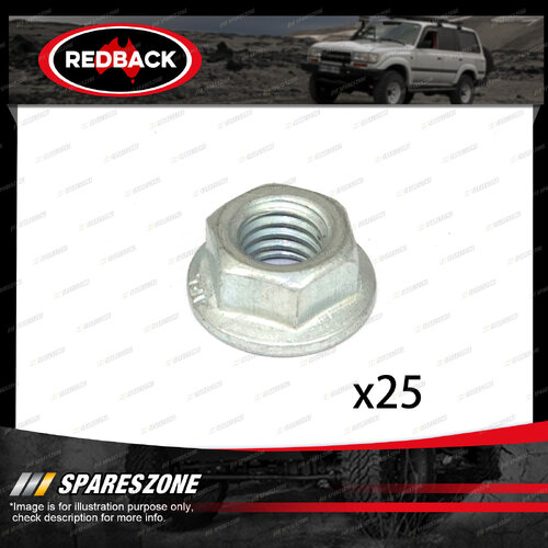 Redback Flanged Nuts - Thread M10 x 1.25 14AF Standard Pack Size 25