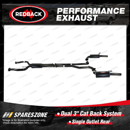 Redback Dual 3" Cat Back System Single Outlet Rear for HSV Maloo R8 VE 07-08