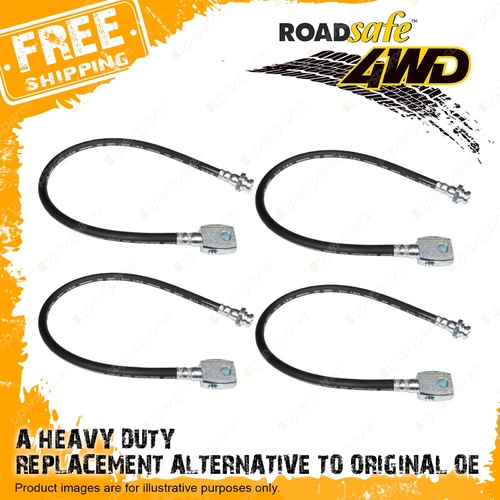 4 Front+Rear Roadsafe 3-4"Lift Rubber Extended Brake lines for Nissan Patrol GQ