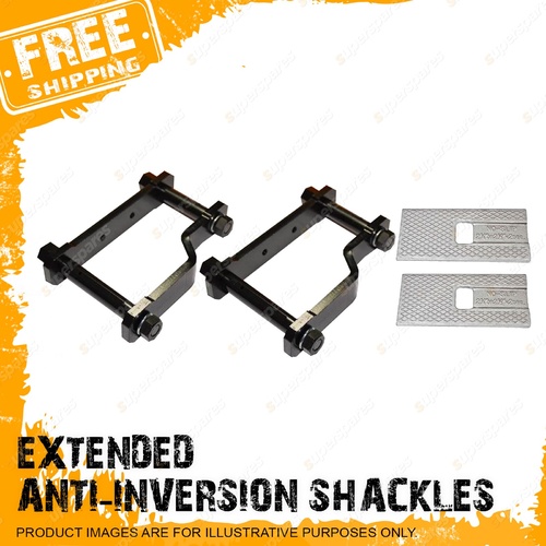 Pair Rear Lift Kit Extended Shackles + Caster Wedge for Toyota Hilux GUN 125 126