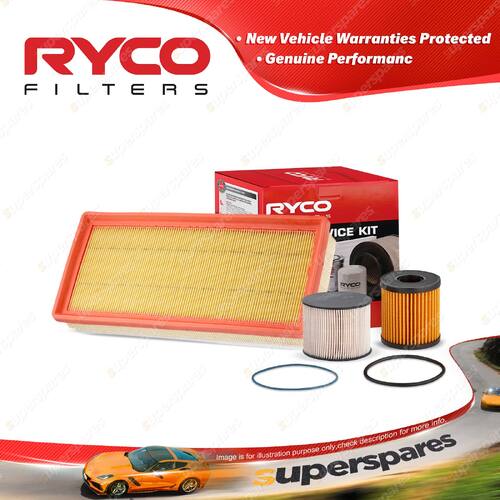 Ryco Oil Air Fuel Filter Service Kit for Citroen C5 2.0 HDi X7 4cyl Turbo Diesel