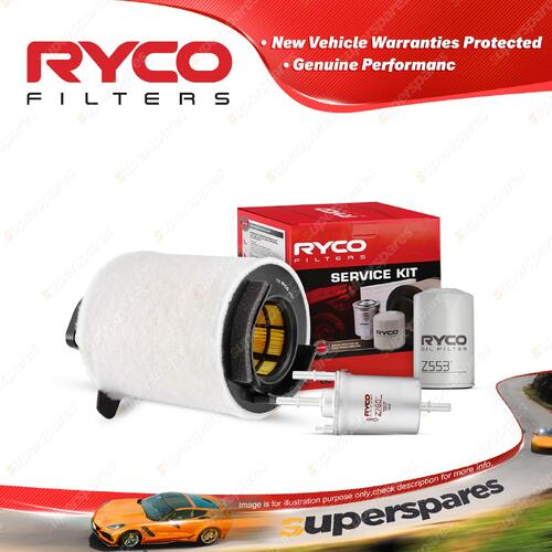 Ryco Oil Air Fuel Filter Service Kit for Audi A3 8P 1.6i 4cyl 1.6L Petrol 05-11