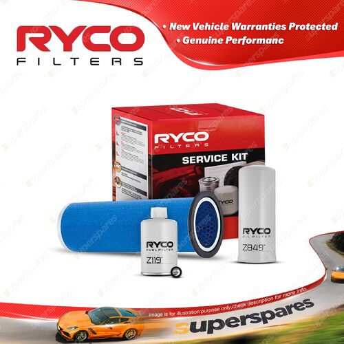 Ryco Oil Air Fuel Filter Service Kit for Ford Tractor 5640 7840 8240 8340 Diesel