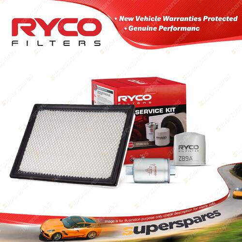 Ryco Oil Air Fuel Filter Service Kit for Ford Fairmont AUII V8 09/1998-09/2002