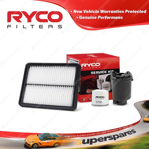 Ryco Oil Air Fuel Filter Service Kit for Kia Sorento BL 04/2007-09/2007