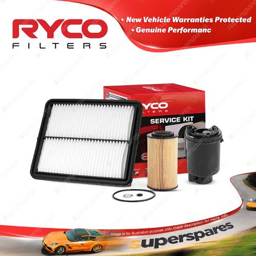 Ryco Oil Air Fuel Filter Service Kit for Kia Sorento BL 08/2007-09/2008