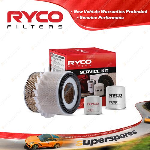 Ryco Oil Air Fuel Filter Service Kit for Mazda E2200 Ezyloader 02/1984-1988