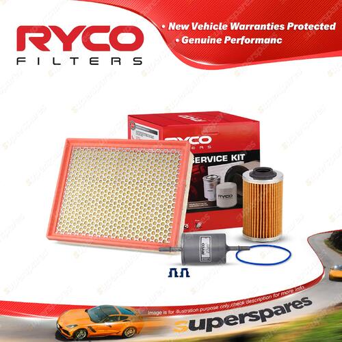 Ryco Oil Air Fuel Filter Service Kit for Saab 9-3 2.8T 184kW 02/2005-06/2010