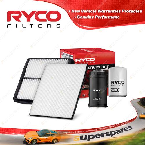 Ryco Oil Air Fuel Cabin Filter Service Kit for Ldv V80 2.5L 4Cyl 2013-On