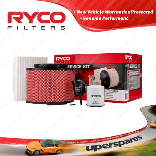 Ryco 4WD Air Oil Fuel Cabin Filter Service Kit for Toyota Hilux TGN16R 2TRFE