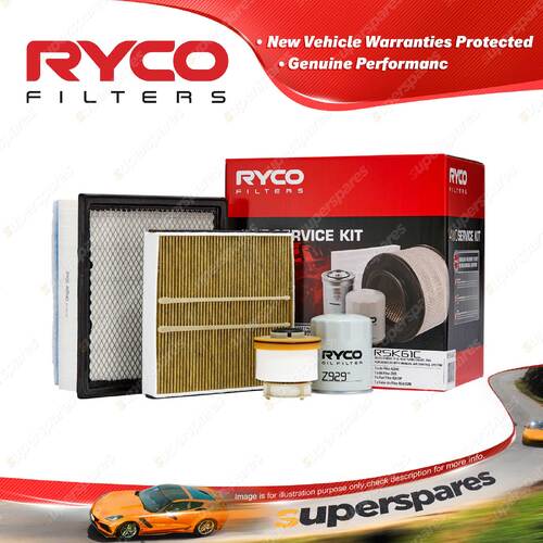 Ryco 4WD Air Oil Fuel Cabin Filter Service Kit for Isuzu D-Max TFR TFS RG01