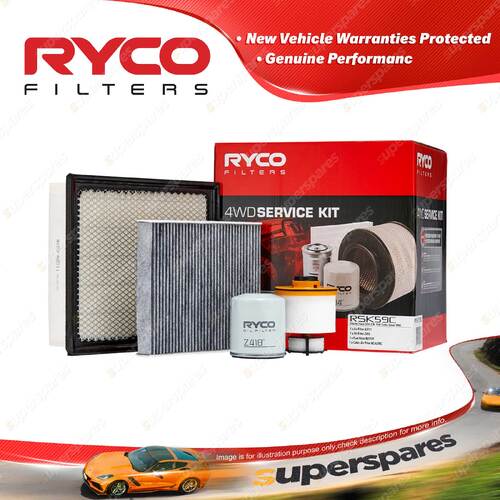 Ryco 4WD Air Oil Fuel Cabin Filter Service Kit for Toyota Hiace GDH 300 322