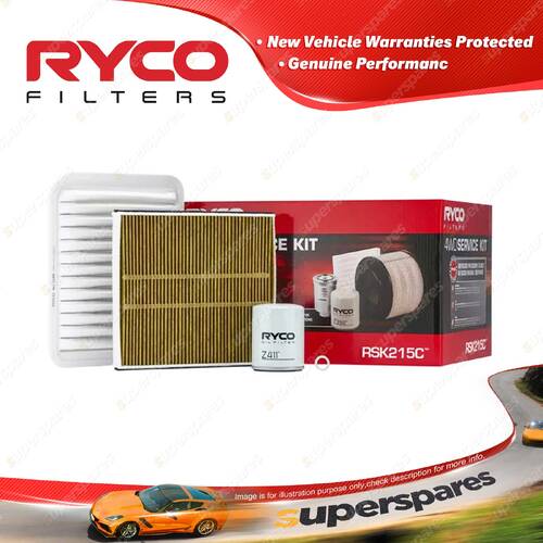 Ryco 4WD Filter Service Kit for Mitsubishi Outlander ZJ ZK ZL Petrol 4J12 12-21