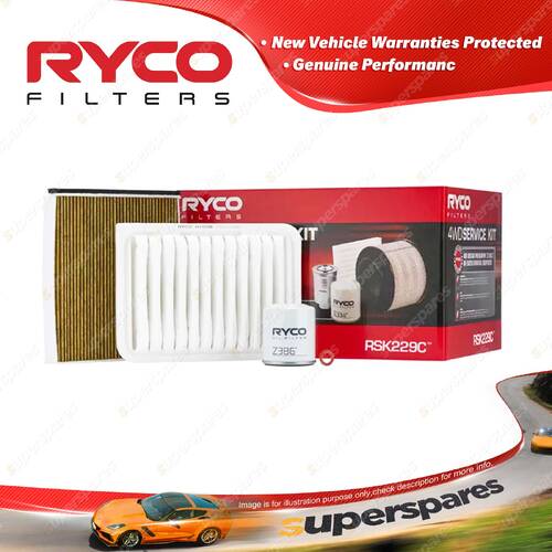 Ryco 4WD Filter Service Kit for Toyota Yaris NCP90R Series 2NZFE 11/2005-10/2011