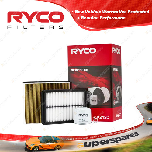 Ryco Oil Air Cabin Filter Service Kit for Hyundai i30 PD G4NC 04/2017-On