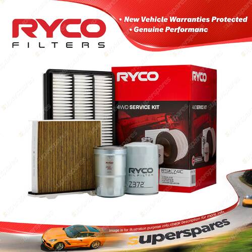 Ryco Filter Service Kit for Mitsubishi Pajero NP V78W 3.2L 4M41T 10/2002-09/2006