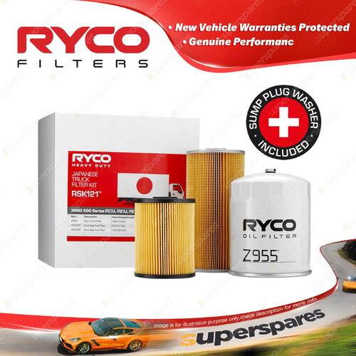 Ryco HD Filter Service Kit RSK121 for HINO 500 Series FC7J FD7J FE7J Euro 5