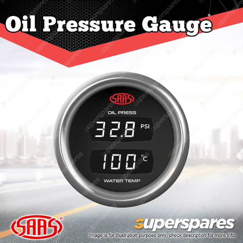 SAAS Dual Digital Gauge Oil Pressure and Water Temp Trax Series 12V