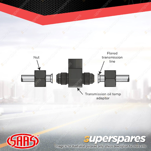 SAAS Transmission Cooler T-Fitting Sender Adaptor suits 3/8 Metal Cooler Lines