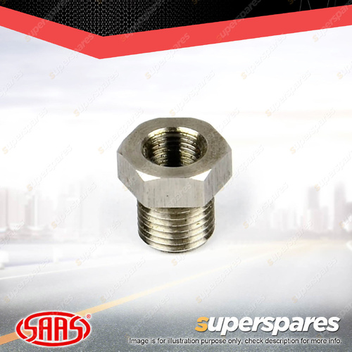 SAAS Gauge Bush Adaptor 1/8-27 NPT Female to 1/4 BSP Male Stainless Steel