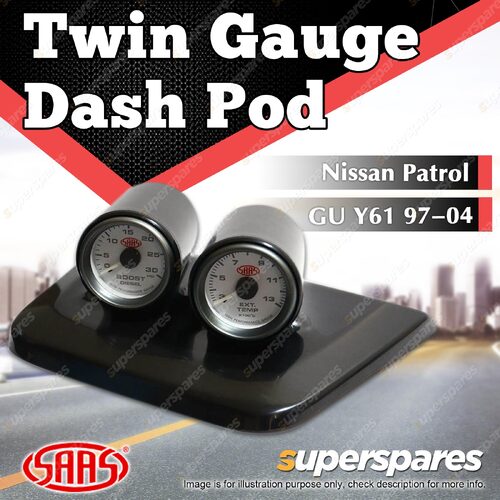 SAAS Twin Gauge Dash Pod for Nissan Patrol GU Y61 1997-2004 52Mm Gauge