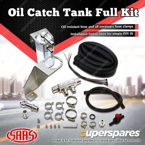 SAAS Oil Catch Tank Full Kit for Ford Ranger PX 2.2 3.2 11-15 Polished Aluminium