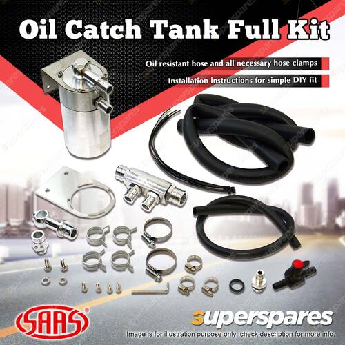 SAAS Oil Catch Tank Full Kit for Ford Ranger PX II 2.2L 3.2L Polished Aluminium