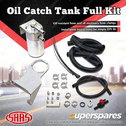 SAAS Oil Catch Tank Full Kit for Mitsubishi Triton ML MN 2.5 Polished Aluminium