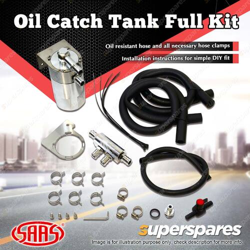 SAAS Oil Catch Tank Full Kit for Nissan Navara D40 2.5 05-15 Polished Aluminium