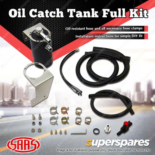 SAAS Oil Catch Tank Full Kit for Nissan Patrol GU 4.2 1997 - 2006 Black Anodised