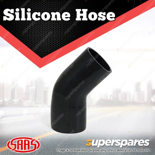 SAAS Silicone Hose 45 Deg Reducer 89 x 102mm Black Colour Multi Ply Construction