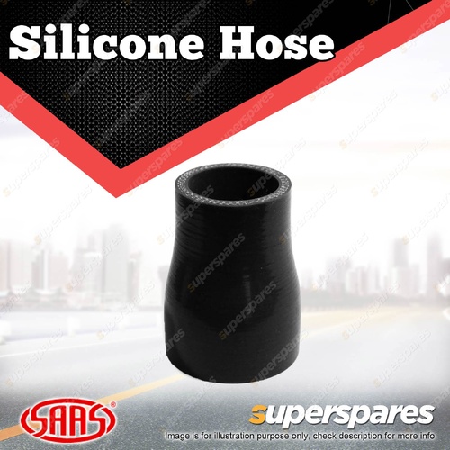 SAAS Silicone Hose Straight Reducer 38 x 51 x 76mm Black Multi Ply Construction