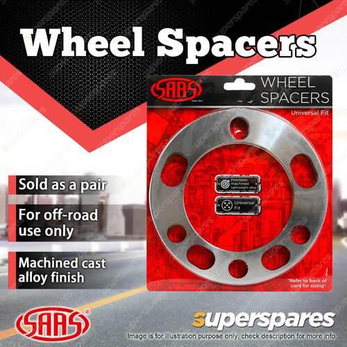 2 Pack SAAS Wheel Spacers Universal 6 Studs ID 106mm OD 175mm Depth 6mm