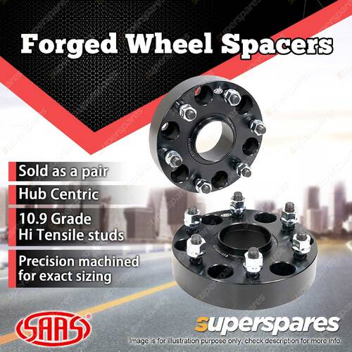 2 x SAAS Forged Wheel Spacers 50mm for Nissan Navara D40 Pathfinder Hub Centric