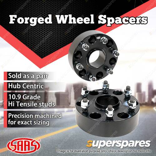 2 x SAAS Forged Wheel Spacers 50mm for Nissan Navara D22 Pathfinder Hub Centric