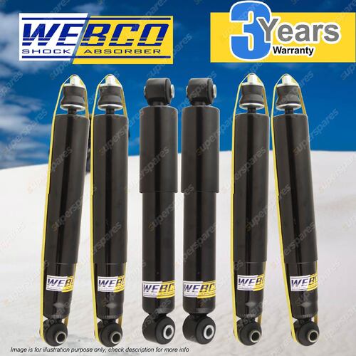 6 x Front Rear Webco HD Pro Shock Absorbers for FORD BRONCO 4WD quad susp Wagon