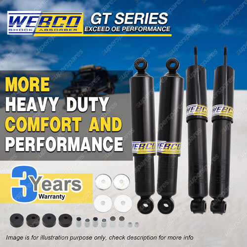 Front + Rear Webco HD Pro Shock Absorbers for FORD F100 F250 Crew Cab F350 2WD