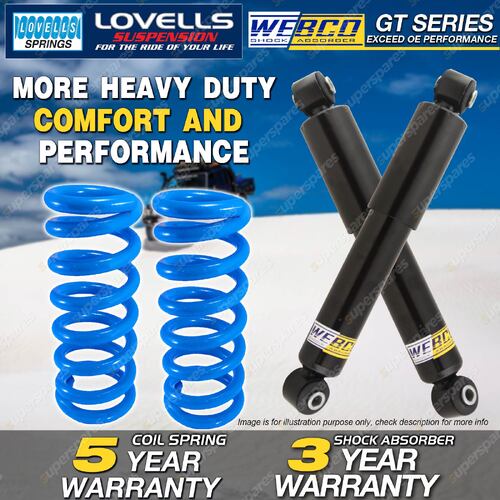 Rear Webco HD Shock Absorber Lovells Raised Spring for NISSAN PATHFINDER R50 3.3