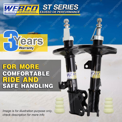 Pair Front Webco Pro Strut Shock Absorbers for TOYOTA COROLLA ZZE122 01-07