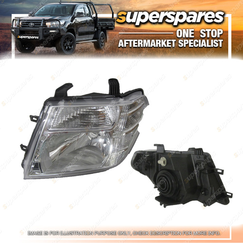 Superspares Left Headlight for Nissan Navara D40 Spain Built 02/2010-04/2015