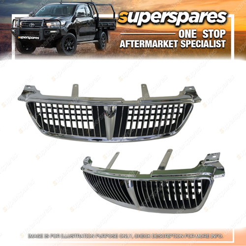 Superspares Grille for Nissan Pulsar Sedan N16 Chrome/Black 07/2000-06/2003