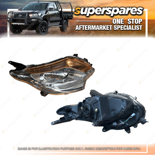 Superspares RH Chrome Headlight for Mitsubishi Triton MQ With Orange Reflector