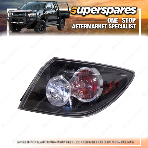 Superspares Right Outer Tail Light for Mazda 3 Hatchback BK Black/Clear/Red