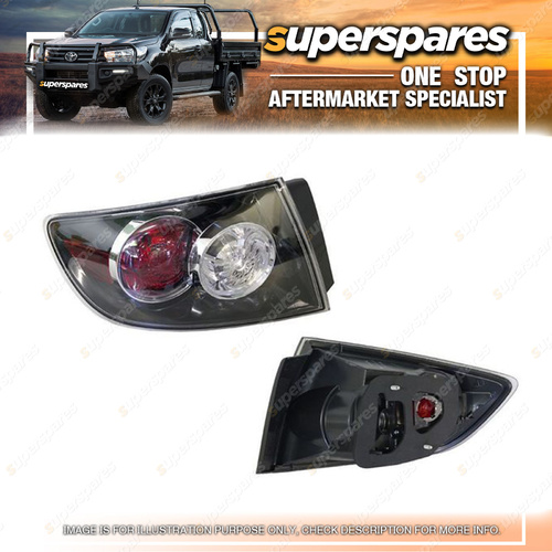 Left Hand Side Outer Tail Light for Mazda 3 BK 01/2004 - 12/2008 Black/Clear/Red