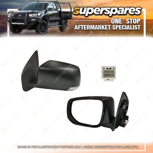 Superspares Door Mirror Black Left Hand Side for Isuzu D-Max 10/2016 - 06/2020